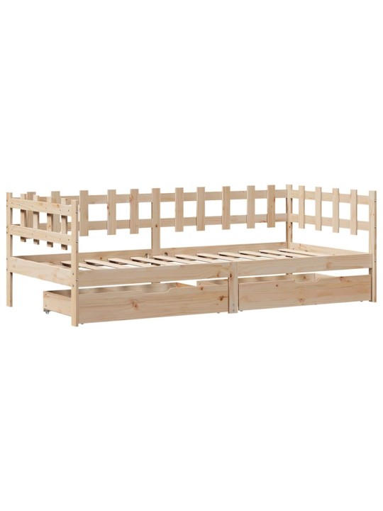 Válenda se zásuvkami 80 x 200 cm masivní borovice