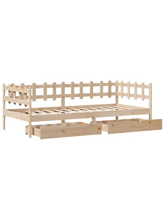 Válenda se zásuvkami 80 x 200 cm masivní borovice
