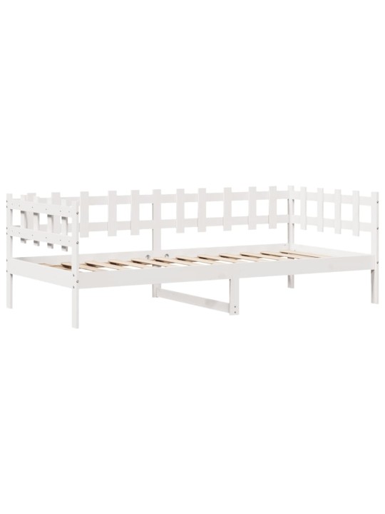 Válenda se zásuvkami bílá 80 x 200 cm masivní borovice