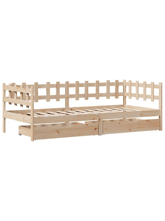Válenda se zásuvkami 90 x 200 cm masivní borovice