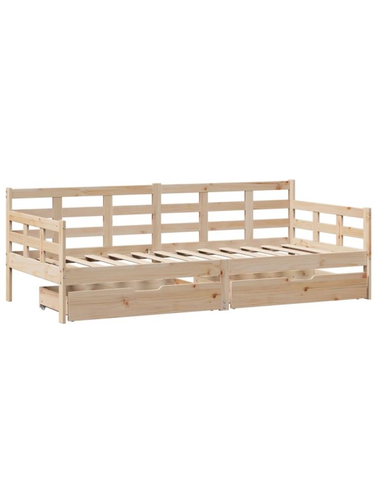 Válenda se zásuvkami 90 x 200 cm masivní borovice