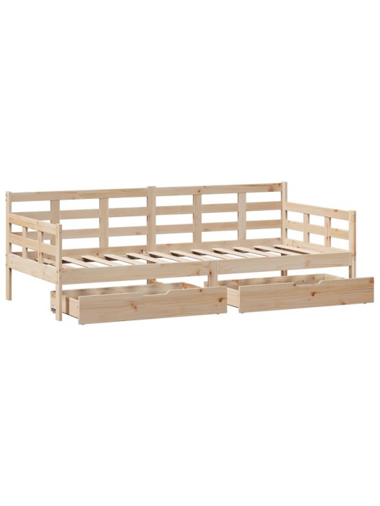 Válenda se zásuvkami 90 x 200 cm masivní borovice