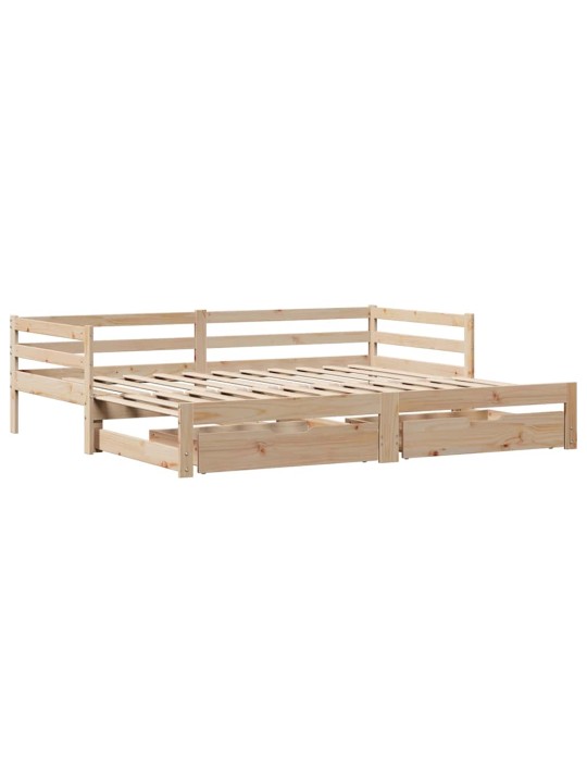 Válenda se zásuvkami 90 x 200 cm masivní borovice