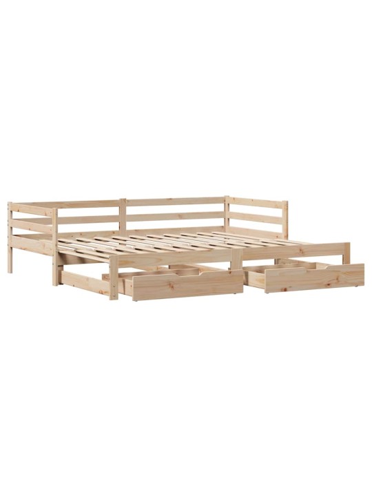 Válenda se zásuvkami 90 x 200 cm masivní borovice