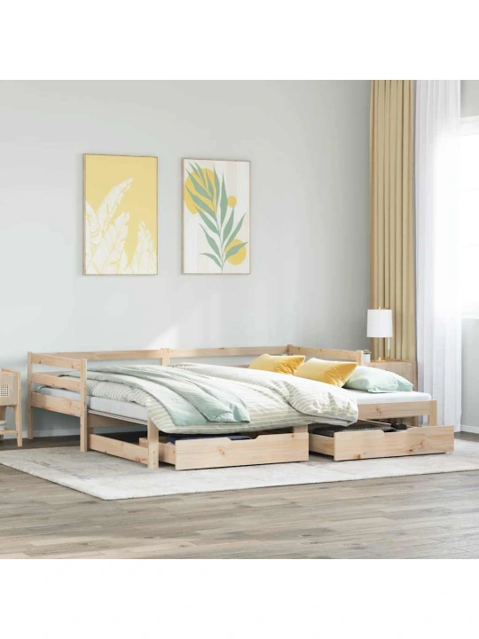 Válenda s přistýlkou a zásuvkami bez matrace 90x190 cm