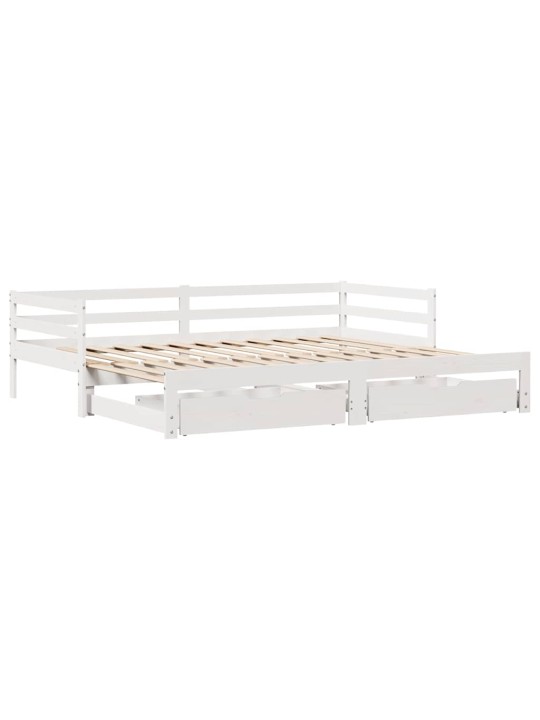 Válenda s přistýlkou a zásuvkami bez matrace bílá 90x190 cm
