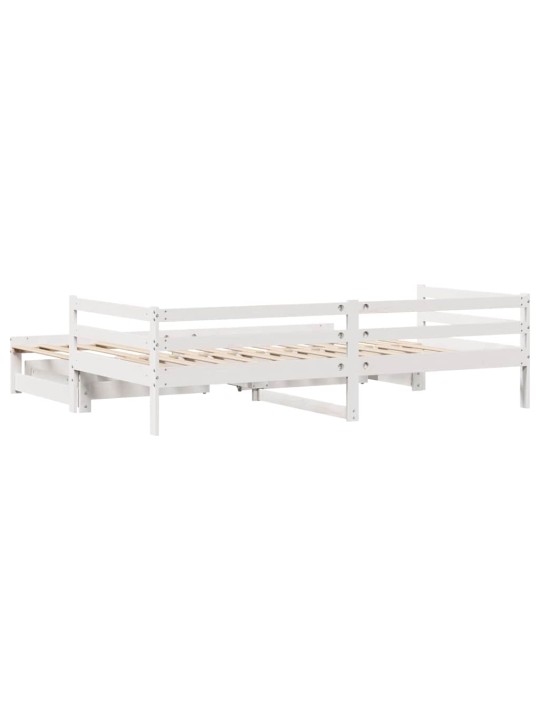 Válenda s přistýlkou a zásuvkami bez matrace bílá 90x190 cm