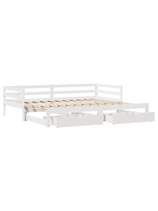 Válenda s přistýlkou a zásuvkami bez matrace bílá 90x190 cm