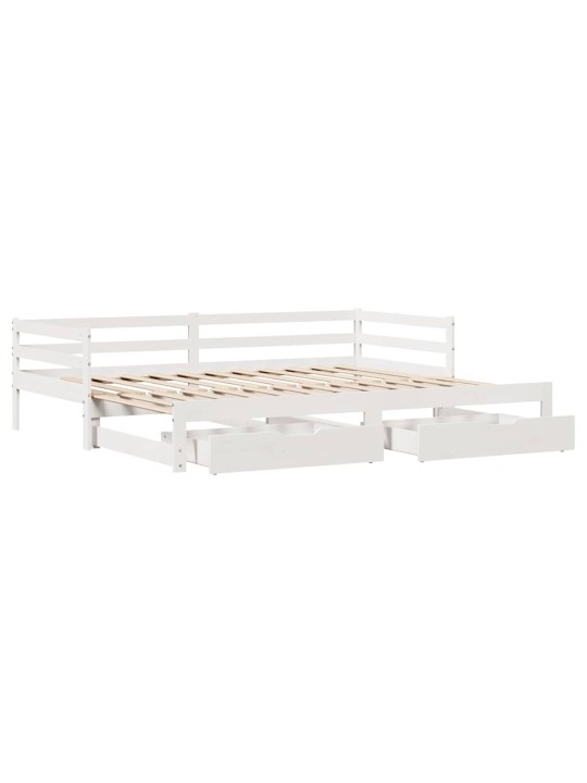 Válenda s přistýlkou a zásuvkami bez matrace bílá 80x200 cm