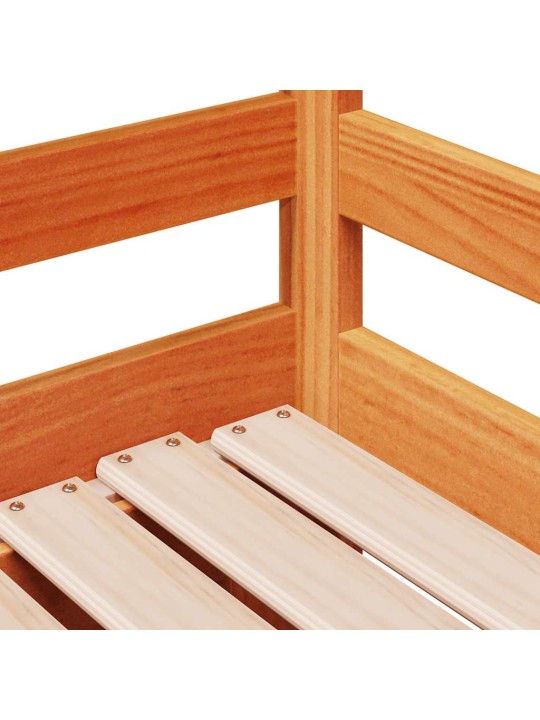 Válenda s přistýlkou a zásuvkami hnědá 80x200 cm masiv borovice