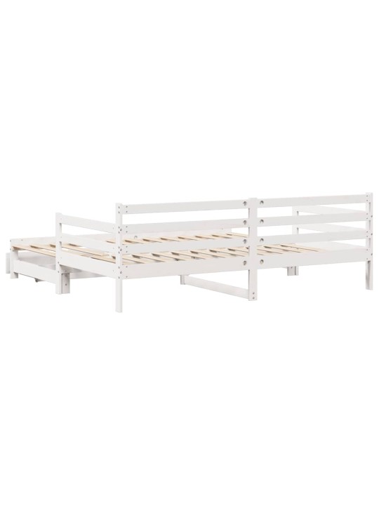 Válenda s přistýlkou a zásuvkami bez matrace bílá 90x190 cm