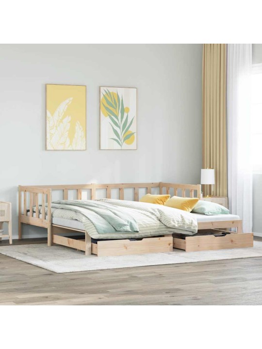 Válenda s přistýlkou a zásuvkami bez matrace 80x200 cm