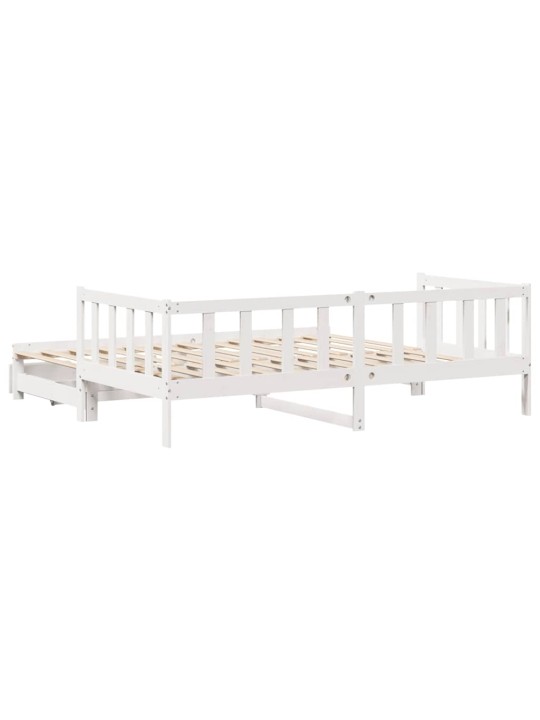 Válenda s přistýlkou a zásuvkami bez matrace bílá 90x200 cm