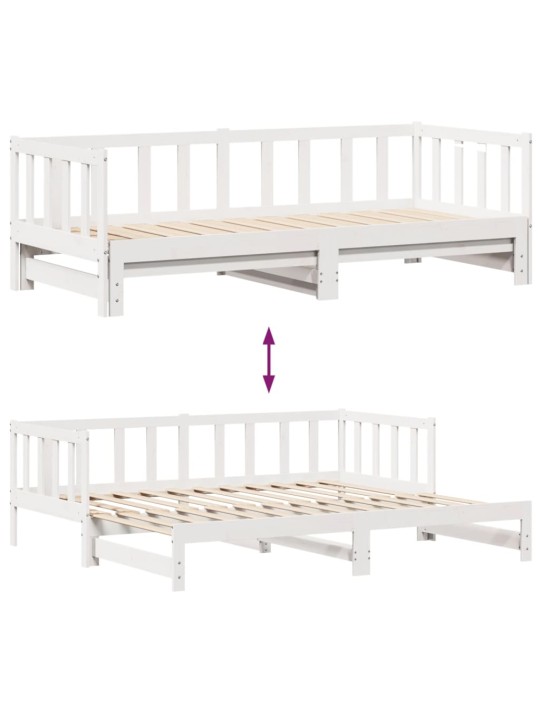 Válenda s přistýlkou a zásuvkami bez matrace bílá 90x200 cm