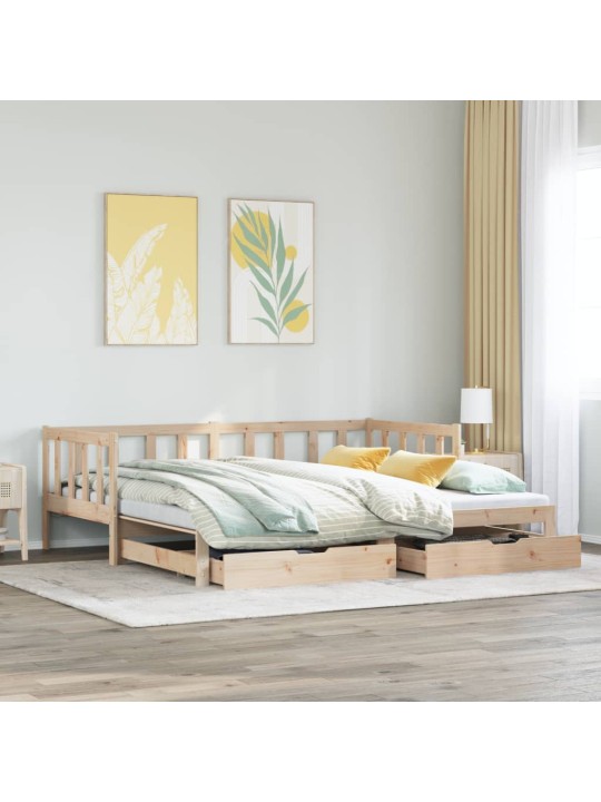 Válenda s přistýlkou a zásuvkami bez matrace 90x200 cm