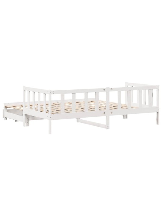 Válenda s přistýlkou a zásuvkami bez matrace bílá 90x200 cm