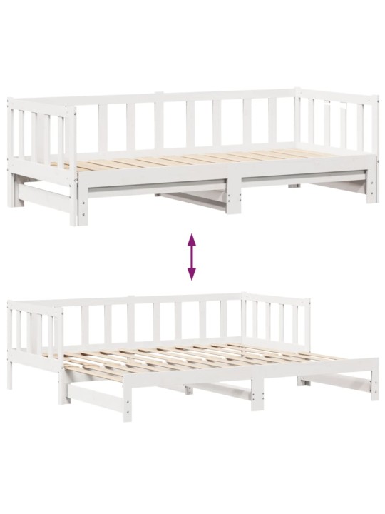 Válenda s přistýlkou a zásuvkami bez matrace bílá 90x200 cm