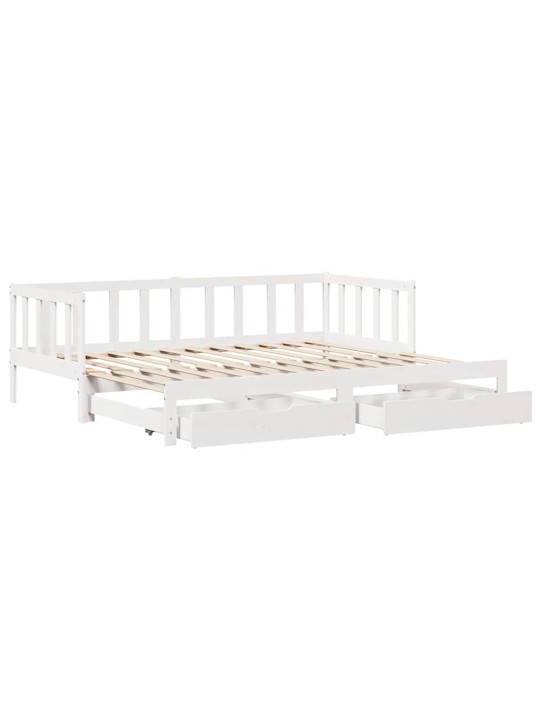 Válenda s přistýlkou a zásuvkami bez matrace bílá 80x200 cm