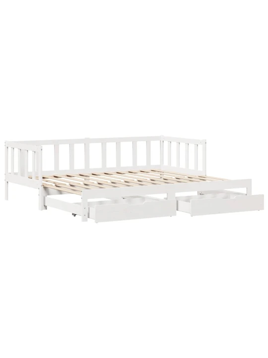 Válenda s přistýlkou a zásuvkami bez matrace bílá 80x200 cm