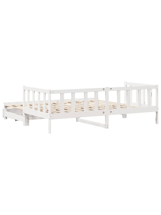 Válenda s přistýlkou a zásuvkami bez matrace bílá 80x200 cm