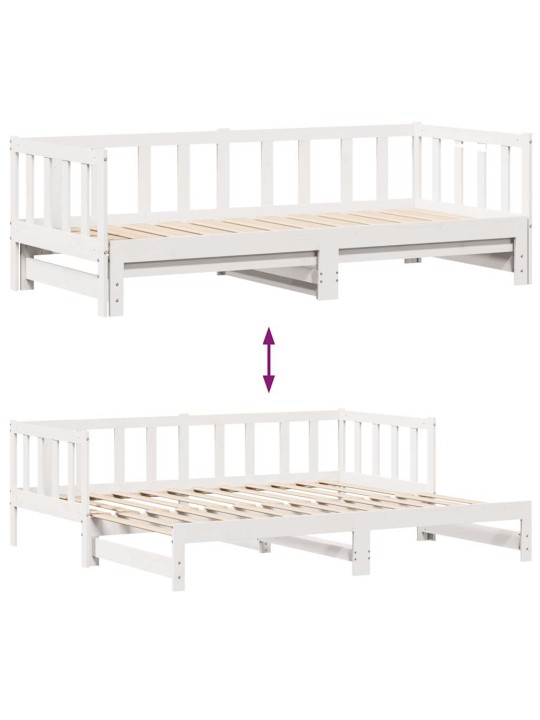 Válenda s přistýlkou a zásuvkami bez matrace bílá 80x200 cm