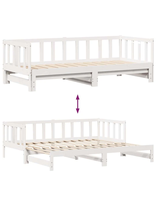 Válenda s přistýlkou a zásuvkami bez matrace bílá 80x200 cm