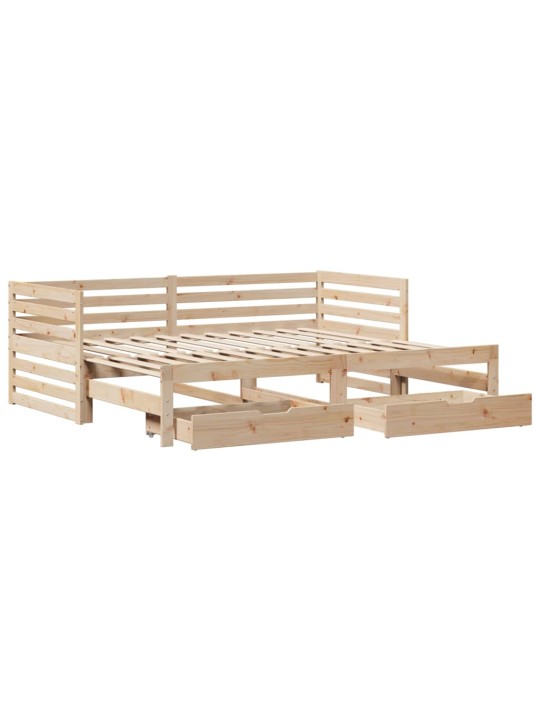 Válenda se zásuvkami 90 x 200 cm masivní borovice