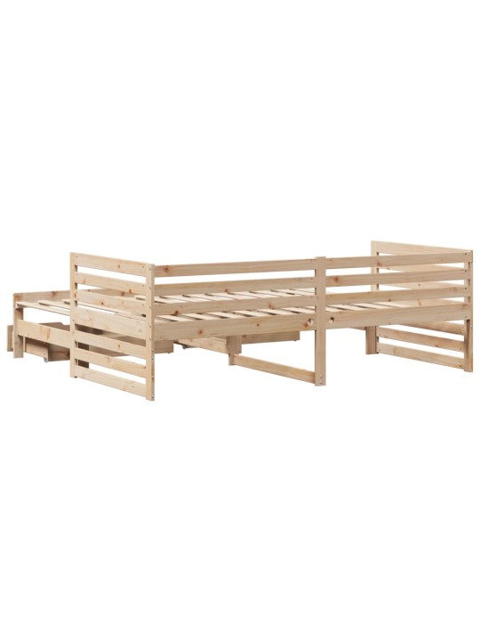 Válenda se zásuvkami 90 x 200 cm masivní borovice