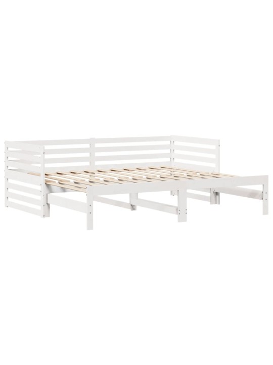 Válenda se zásuvkami bílá 90 x 200 cm masivní borovice