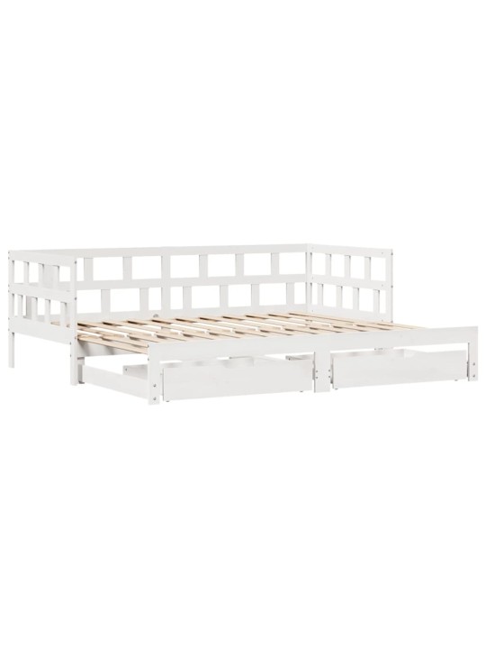 Válenda s přistýlkou a zásuvkami bez matrace bílá 90x200 cm