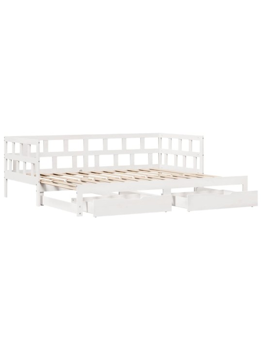 Válenda s přistýlkou a zásuvkami bez matrace bílá 90x200 cm