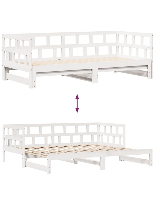 Válenda s přistýlkou a zásuvkami bez matrace bílá 90x200 cm