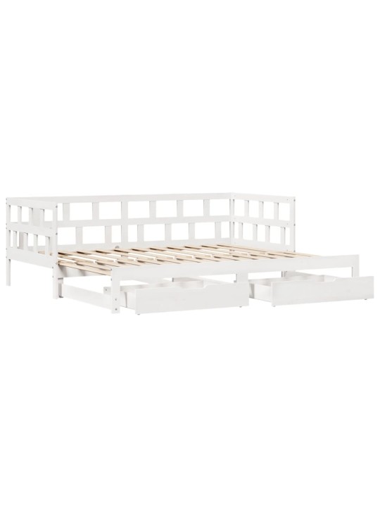 Válenda s přistýlkou a zásuvkami bez matrace bílá 90x200 cm