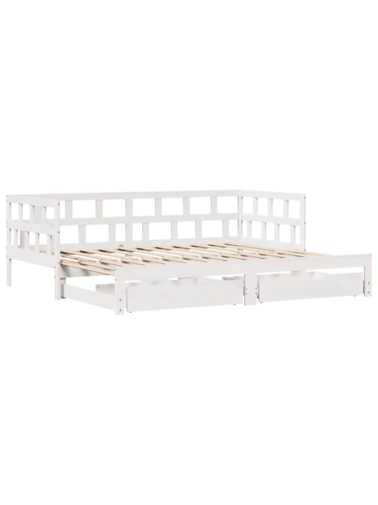 Válenda s přistýlkou a zásuvkami bez matrace bílá 80x200 cm