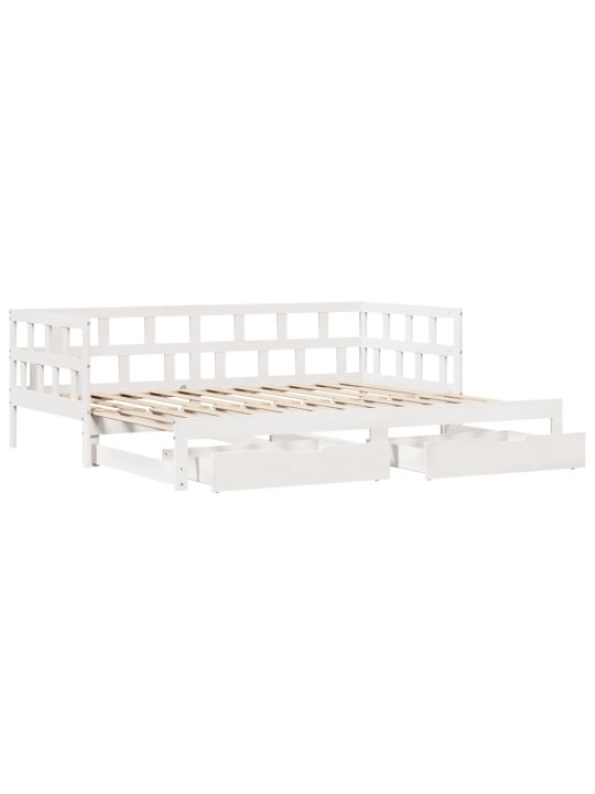 Válenda s přistýlkou a zásuvkami bez matrace bílá 80x200 cm