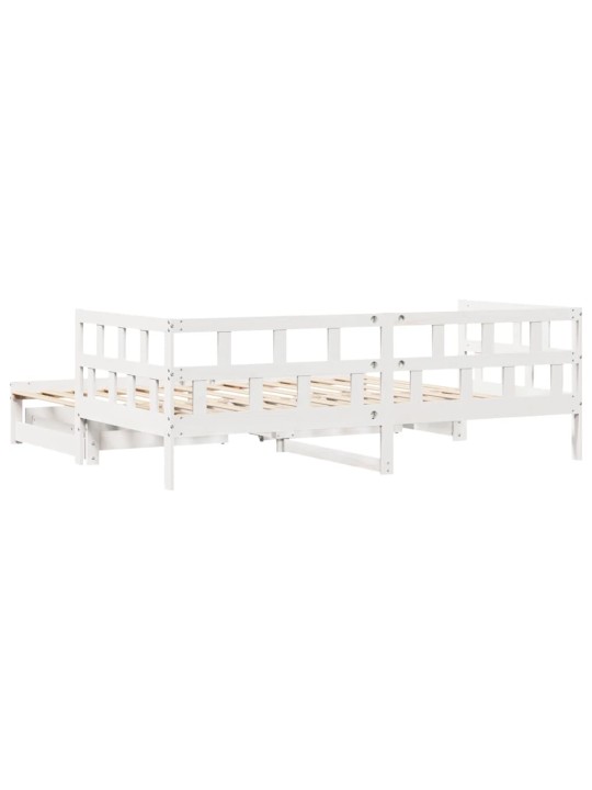 Válenda s přistýlkou a zásuvkami bez matrace bílá 80x200 cm