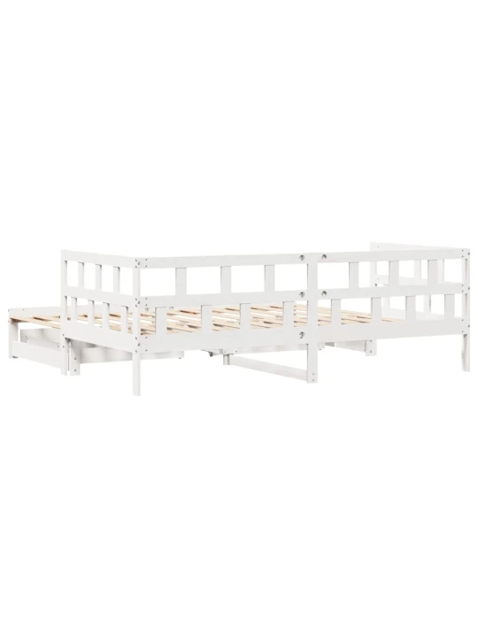 Válenda s přistýlkou a zásuvkami bez matrace bílá 80x200 cm