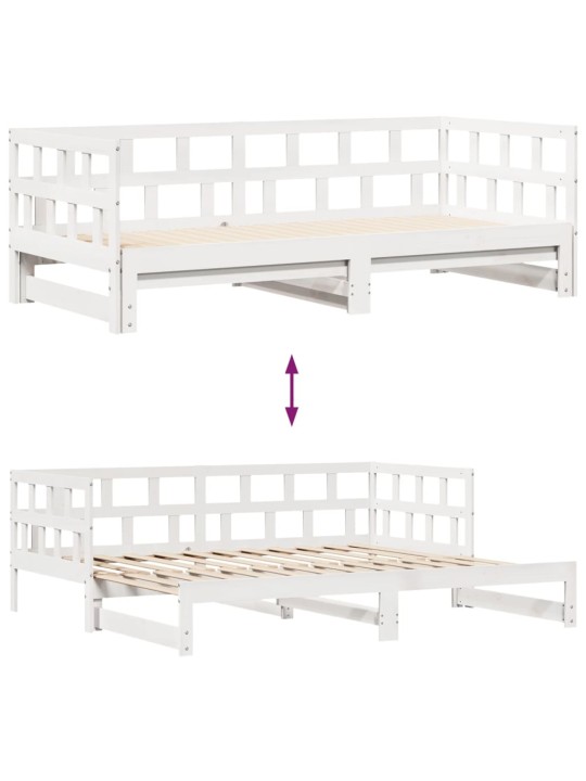 Válenda s přistýlkou a zásuvkami bez matrace bílá 80x200 cm
