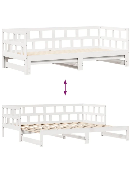 Válenda s přistýlkou a zásuvkami bez matrace bílá 80x200 cm