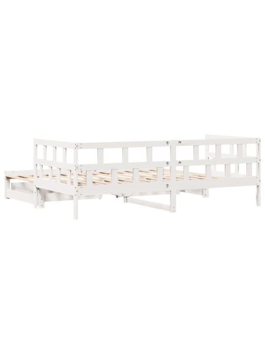 Válenda s přistýlkou a zásuvkami bez matrace bílá 90x190 cm
