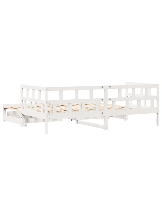 Válenda s přistýlkou a zásuvkami bez matrace bílá 90x190 cm