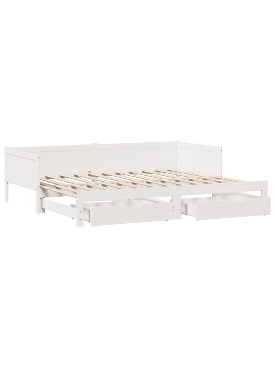 Válenda s přistýlkou a zásuvkami bez matrace bílá 80x200 cm