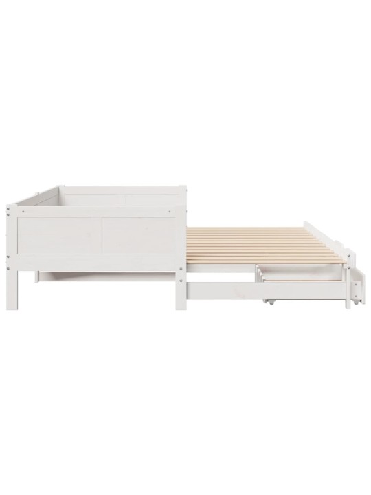 Válenda s přistýlkou a zásuvkami bez matrace bílá 80x200 cm