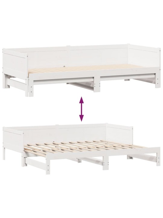 Válenda s přistýlkou a zásuvkami bez matrace bílá 80x200 cm