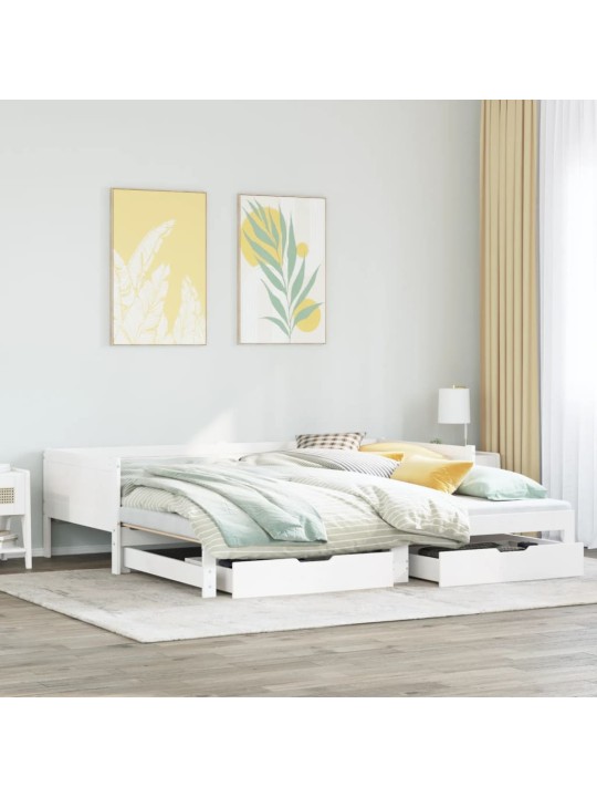 Válenda s přistýlkou a zásuvkami bez matrace bílá 80x200 cm