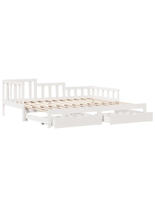 Válenda s přistýlkou a zásuvkami bez matrace bílá 80x200 cm