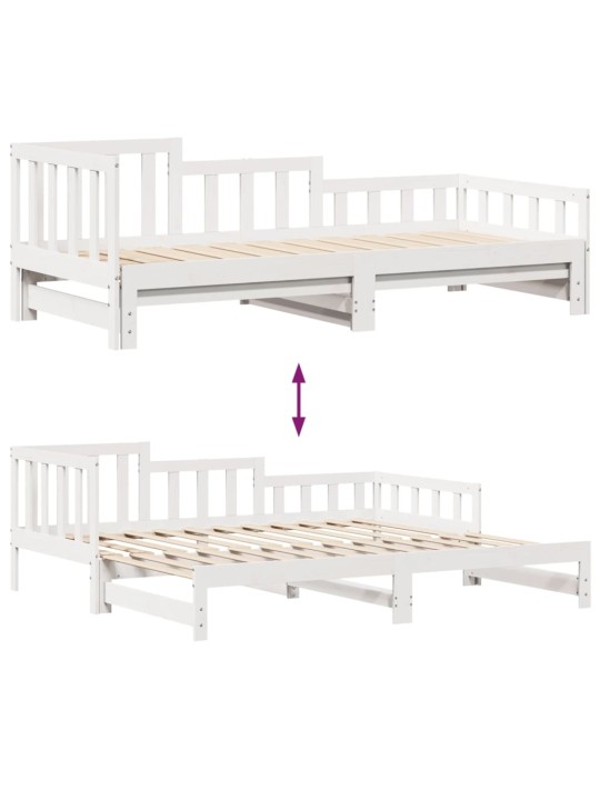 Válenda s přistýlkou a zásuvkami bez matrace bílá 80x200 cm