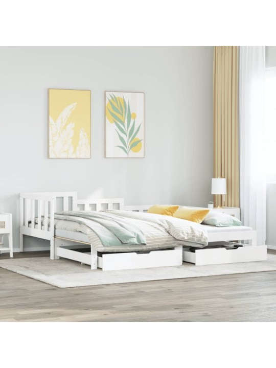 Válenda s přistýlkou a zásuvkami bez matrace bílá 80x200 cm