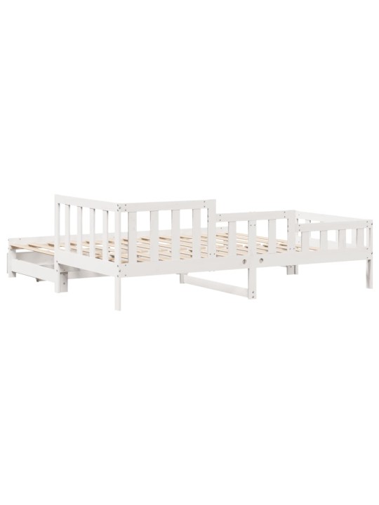 Válenda s přistýlkou a zásuvkami bez matrace bílá 90x200 cm