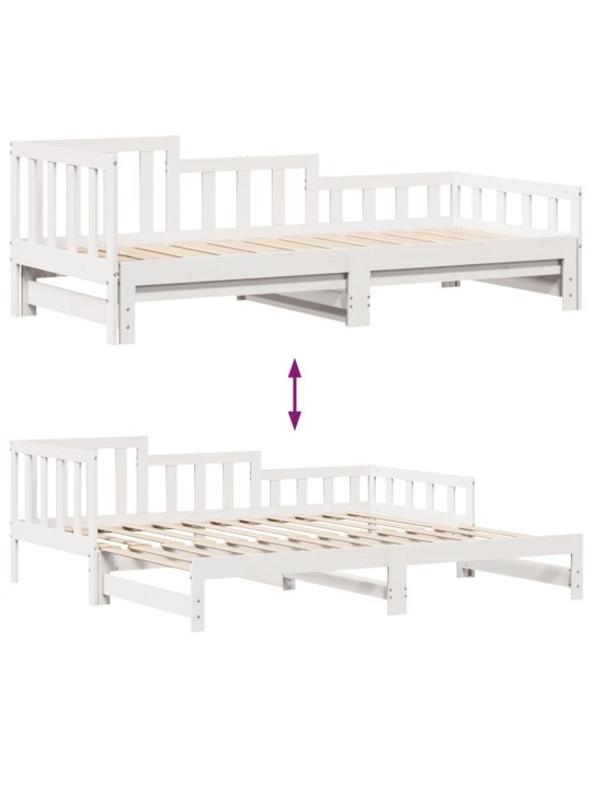 Válenda s přistýlkou a zásuvkami bez matrace bílá 90x200 cm